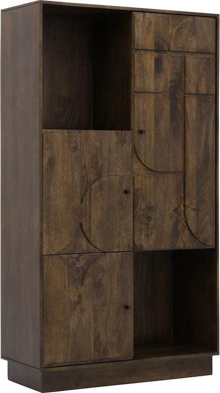 MySons Opbergkast Kaapstad mangohout 100x42x180 cm Walnoot - Foto 2