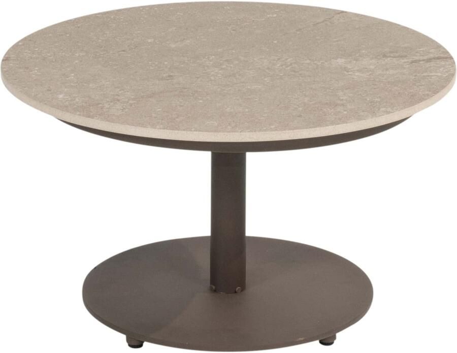 4 Seasons Outdoor 4SO Boaz koffietafel met ceramisch blad 60 cm rond centrale poot Terre - Foto 1