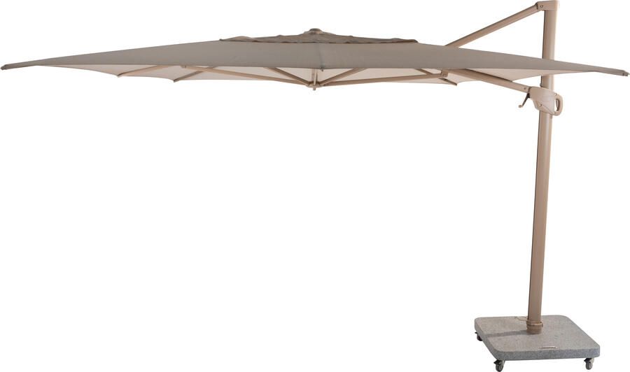 4 Seasons Outdoor 4SO Hacienda zweefparasol 300 x 400 cm met Latte frame en sand doek