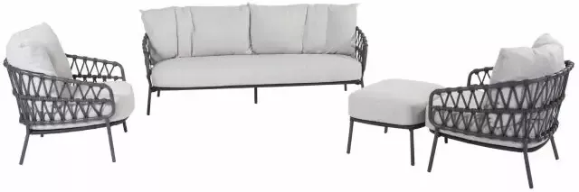 4 Seasons Outdoor 4SO Calpi loungeset 3-zits bank 2 fauteuils en voetenbank