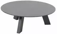 4 Seasons Outdoor 4SO Cosmic salontafel met hpl tafelblad slate antraciet 78 cm rond en 25 cm hoog