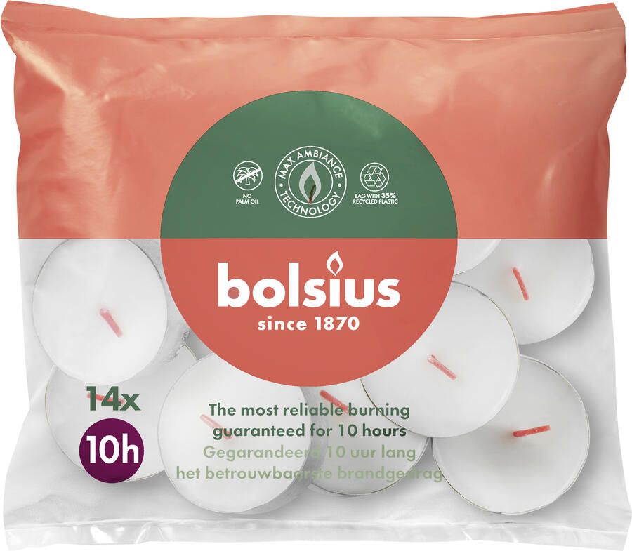 Bolsius Maxi-lichten 10-uur zak 14 stuks