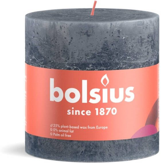 Bolsius rustiekkaars 100 100 slate blue