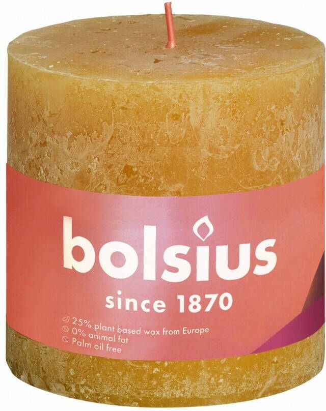 Bolsius shine rustiekkaars 100 100 honeycomb yellow