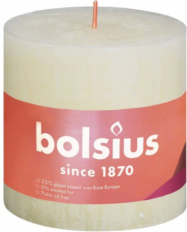 Bolsius shine rustiekkaars 100 100 soft pearl
