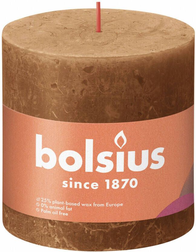 Bolsius shine rustiekkaars 100 100 spice brown