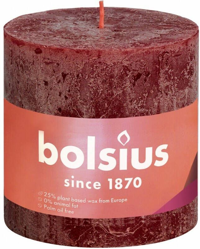 Bolsius shine rustiekkaars 100 100 vervet red