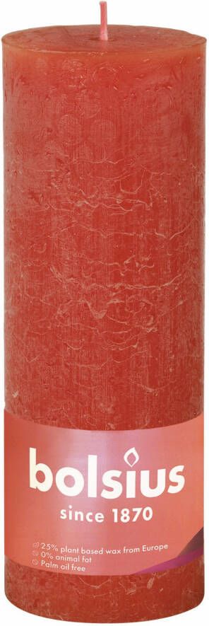 Bolsius shine rustiekkaars 190 68 earthy orange