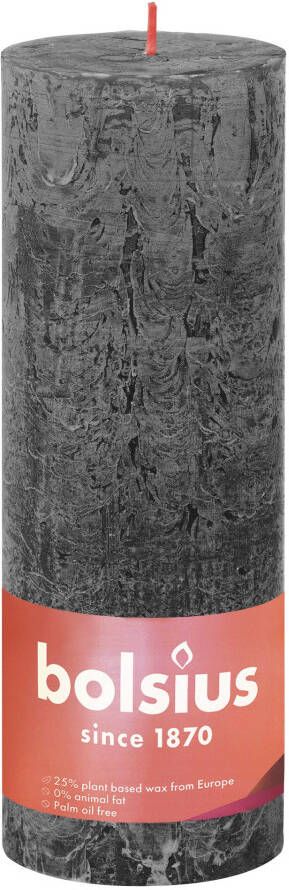 Bolsius shine rustiekkaars 190 68 stormy grey