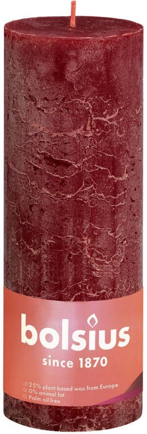 Bolsius shine rustiekkaars 190 68 velvet red