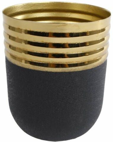 Coppens Bloempot "Luuk" S goud zwart metaal p10 5 9x9x10cm
