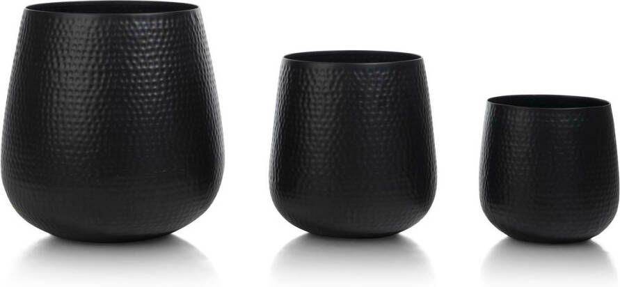 Coppens Coins pot 30cm hoog metaal zwart M