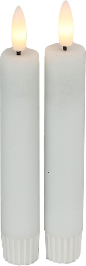 Countryfield Led kaarsen|dinerkaarsen 2x stuks wit 15 cm