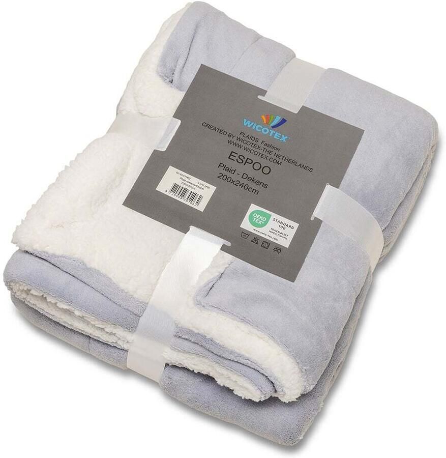 Coppens Espoo licht grijs met sherpa 200x240 cm