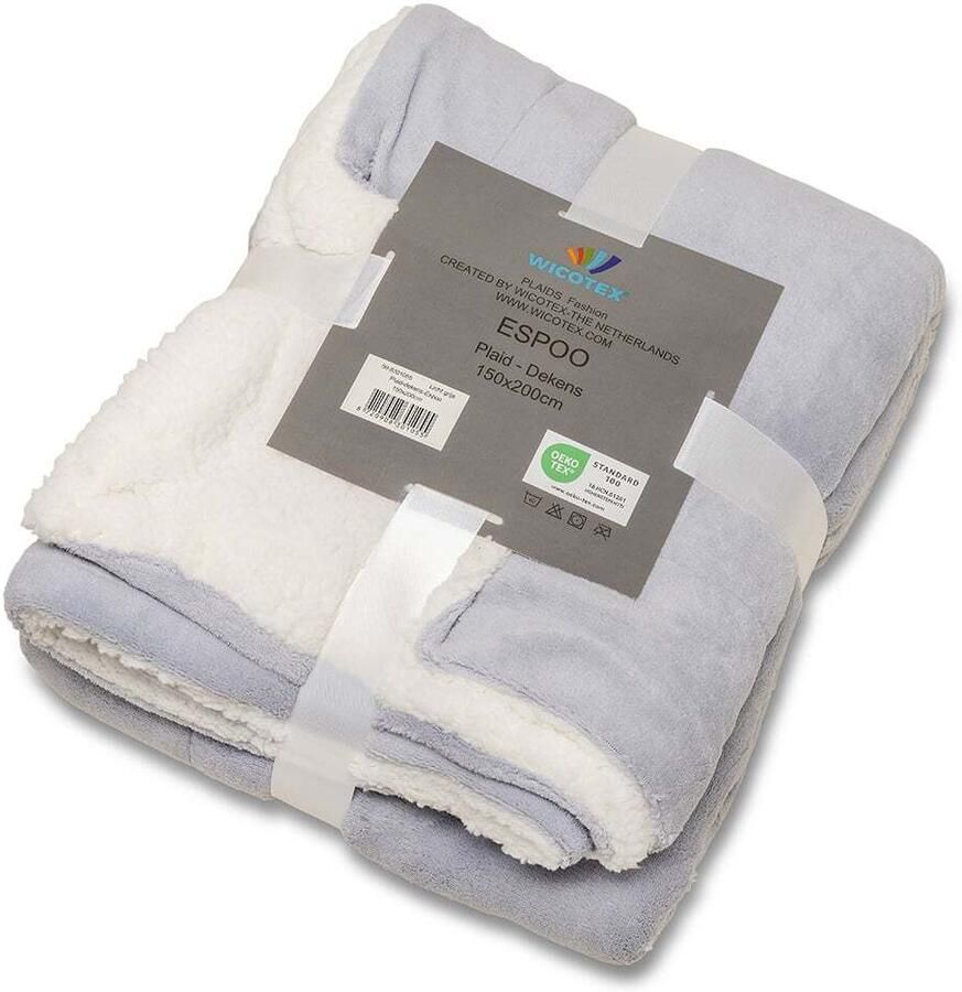 Coppens Espoo licht grijs met sherpa150x200cm