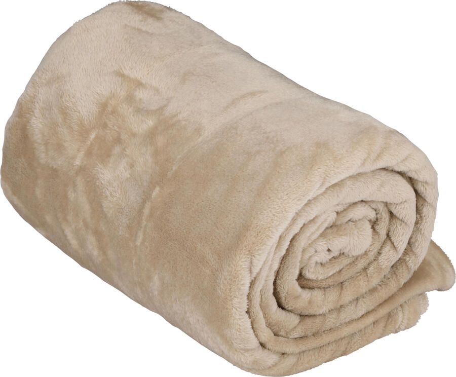 Arti casa Fleece Deken 150 x 200 CM Fleece Plaid Dekentje Bank Ook Perfect als Woondecoratie 1-Persoons Plaid Deken Wasmachinebestendig Beige Fleece Polyester