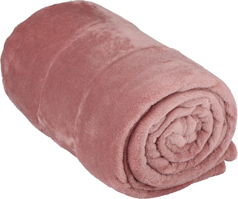 Arti casa Fleece Deken 150 x 200 CM Fleece Plaid Dekentje Bank Ook Perfect als Woondecoratie 1-Persoons Plaid Deken Wasmachinebestendig Roze Fleece Polyester