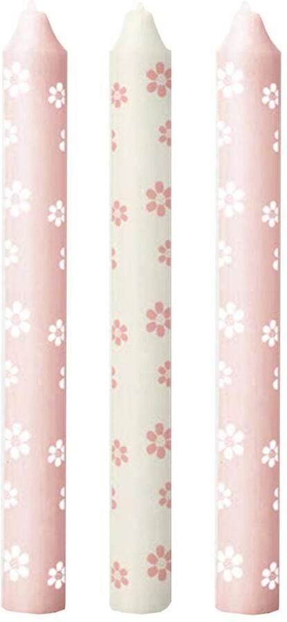 Coppens Gepimpte dinerkaars roze met bloemen