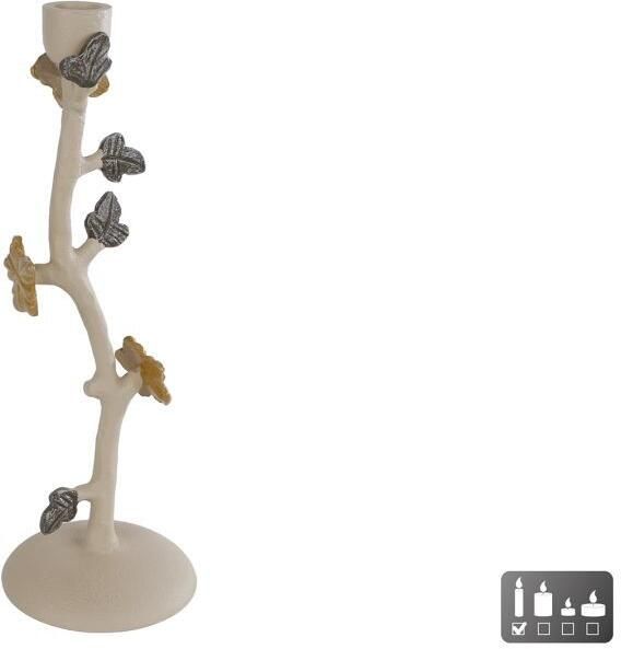 Coppens Kandelaar Noemi L crme groen geel metaal 8 5x8 5x30cm