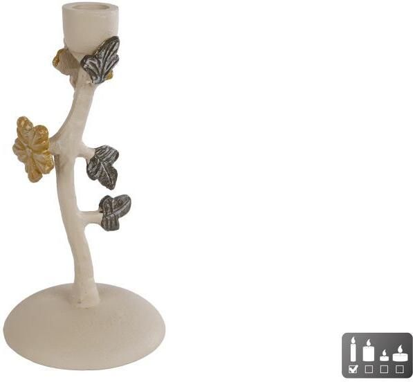 Coppens Kandelaar Noemi S crme groen geel metaal 8 5x8 5x20cm