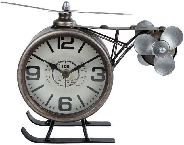 Coppens Klok Helikopter messing metaal 1xAAex 23x13 5x18 5cm