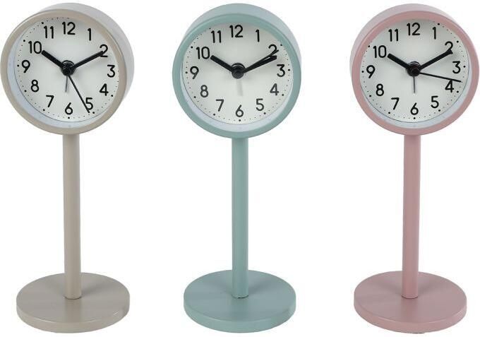 Coppens Klok Rikki S roze groen beige 3 assorti metaal 1xLR44in