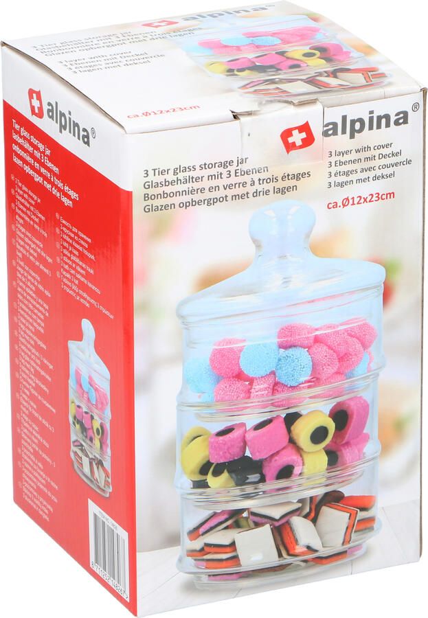 Coppens Opbergpot 3 laags glas D12x23cm