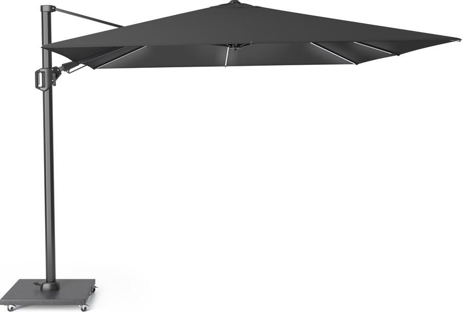 Coppens Platinum Challenger zweefparasol T2 Glow premium 3x3 antraciet frame faded black