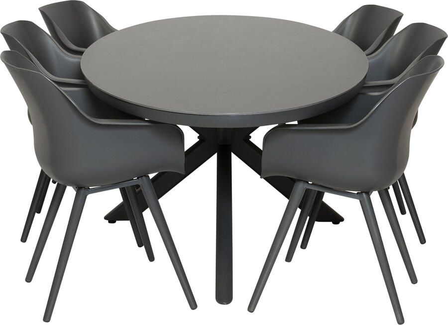 Coppens Qopps Vidas tuintafel met Hartman 6 Sophie studio xerix tuinstoelen