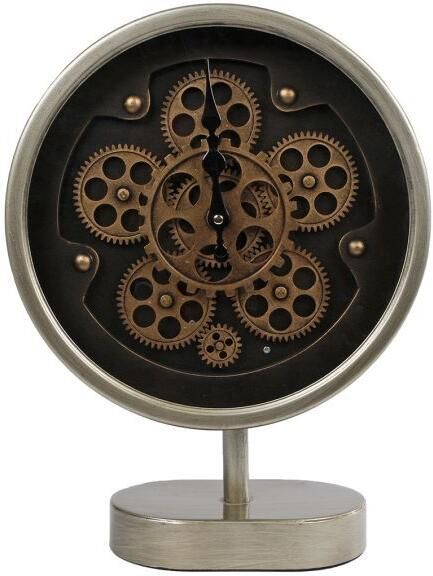 Coppens Radarklok "Stefan" op voet zwart goud metaal 30x10x42cm