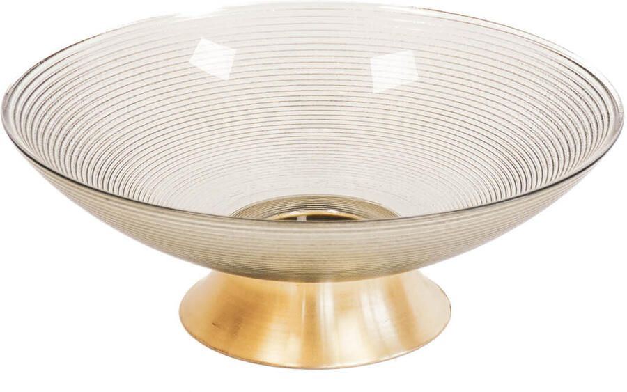 Coppens Schaal op voet glas smokey