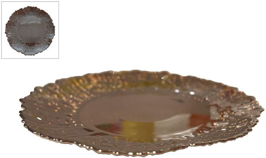 Coppens Schaal Tira bloem bruin glas