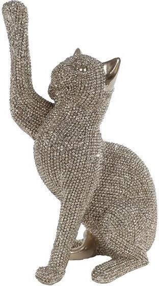 Coppens Sculptuur Kat glinster goud polystone