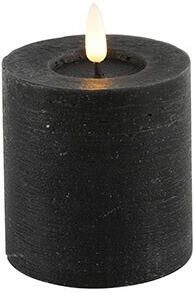 Countryfield LED kaars|stompkaars zwart D7 5 x H8 cm timer