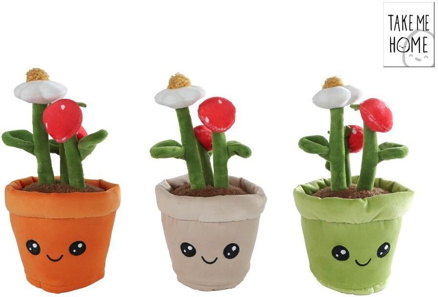 Coppens Take Me Home plant pluche aardbeienplant L 3ass 23 cm