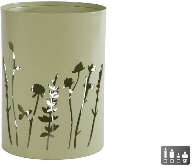 Coppens Theelicht Pipi L groen metaal 10x10x13cm