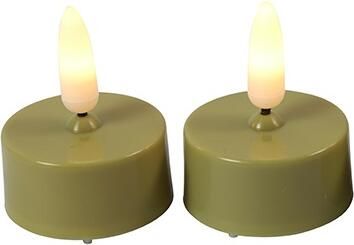 Coppens Theelicht rustiek CM LED ro Lyon s2 l.groen