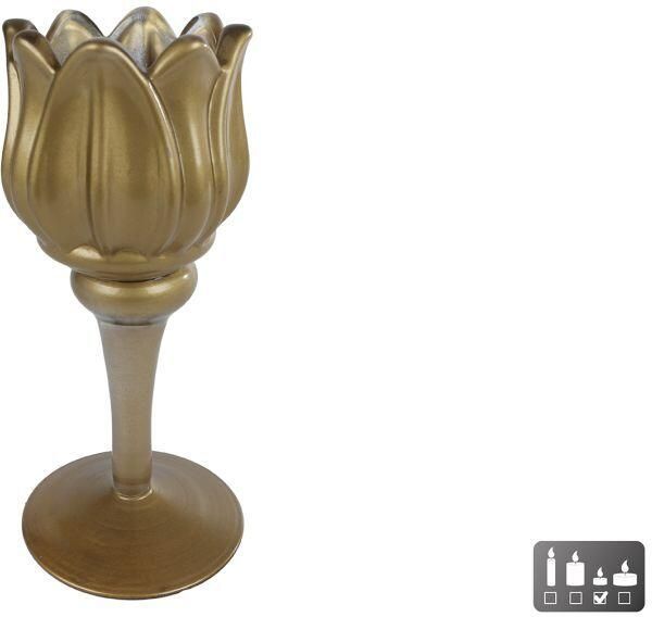 Coppens Theelichth Tulip mat goud glass