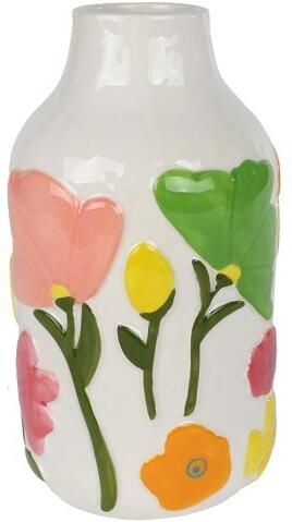 Coppens Vaas Fleur S wit multicolor recht aardewerk