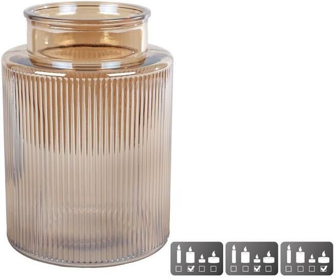 Coppens Vaas windlicht Niamh L luster amber glas