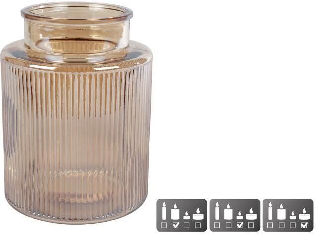 Coppens Vaas windlicht Niamh S luster amber glas