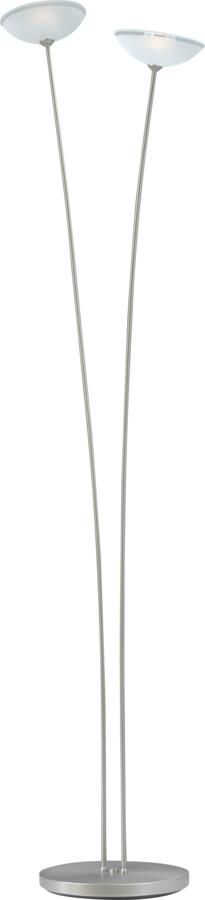 Coppens Vloerlamp Melani nickel 2 lichts h180cm met push dimmer