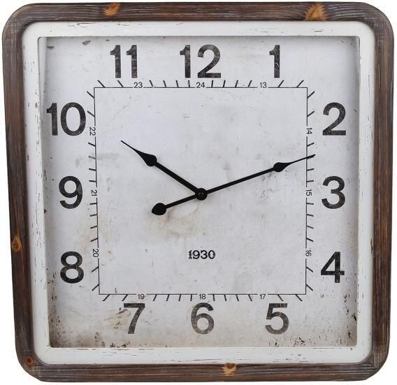 Coppens Wandklok Vintage zwart vierkant metaal 50x50x5 5cm