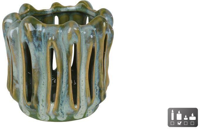 Coppens Windlicht Richard S groen wit aardewerk