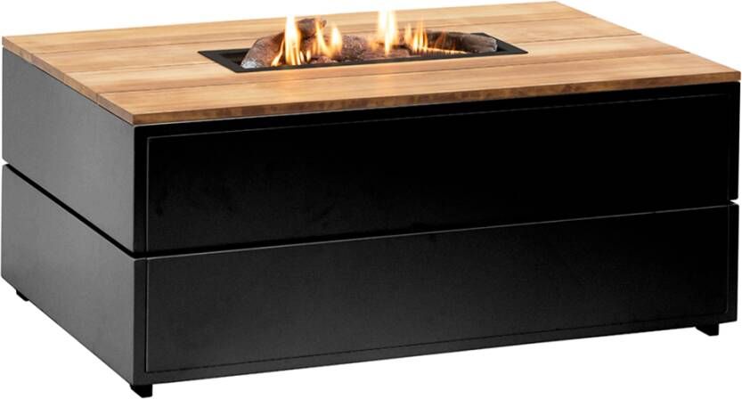 Coppens Cosipure vuurtafel 120 x 100 zwart met teak