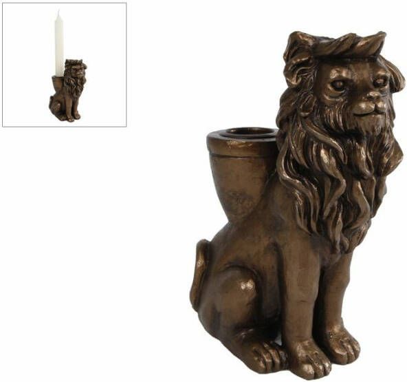 Coppens Kandelaar Lion brons polystone 10 5x6 2x15cm
