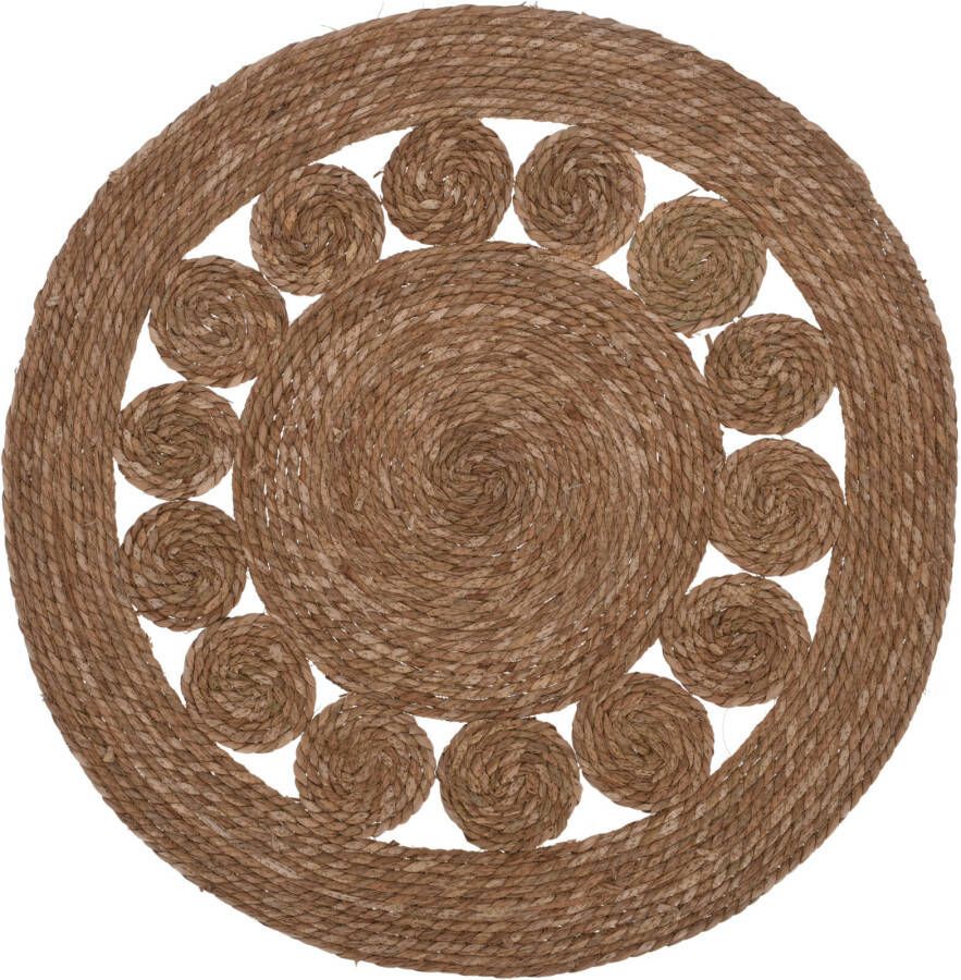 Konges Slöjd Vloerkleed Naturel Bruin handgeknoopt Ø 80cm