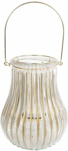 Coppens Lantaarn "Cynthia" L goud helder glas 19 5x19 5x24cm