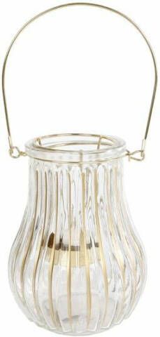 Coppens Lantaarn "Cynthia" S goud helder glas 12 5x12 5x16cm