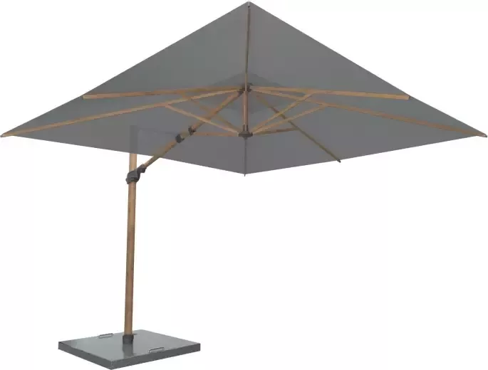 4 Seasons Outdoor 4SO Siesta Premium parasol 300 x 300 cm Woodlook Frame Charcoal